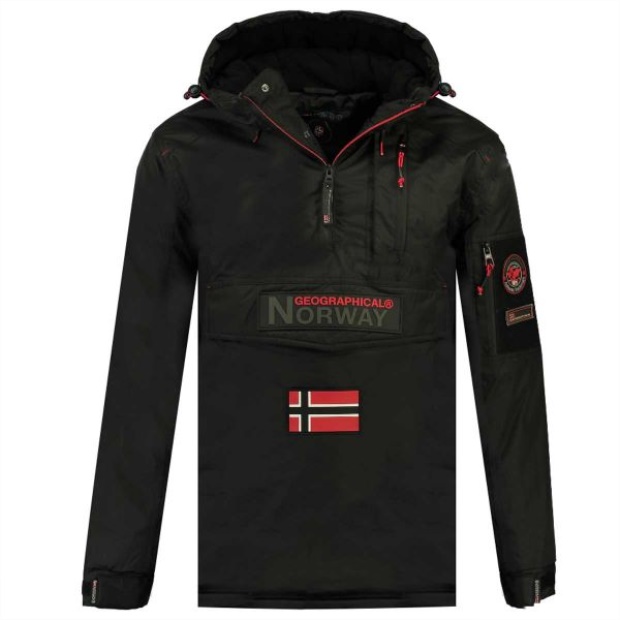 Geografisk Norge Parka De Hombre Barker Negro Svart