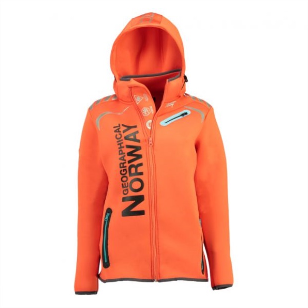 Geografisk Norge Parka De Mujer Revolusjon Llamativo Coral / Azul Coral