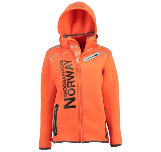 Geografisk Norge Parka De Mujer Revolusjon Llamativo Coral / Azul Coral