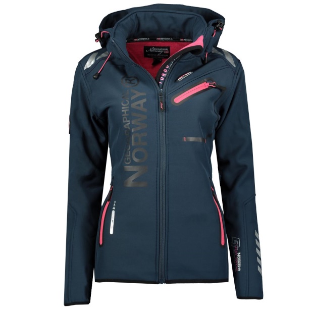 Geografisk Norge Chaqueta Softshell De Mujer Reine Azul Marino / Naranja Fluor Marino